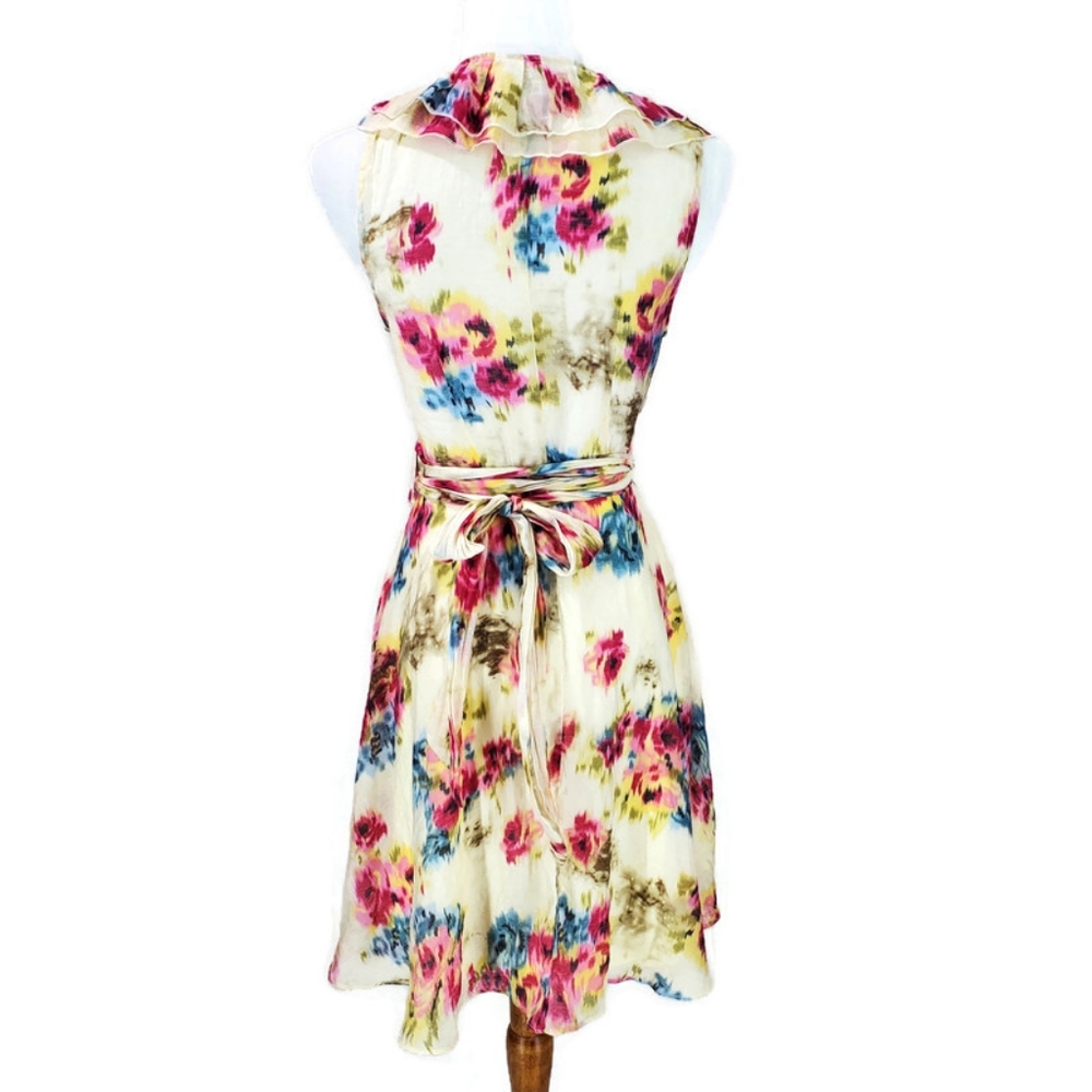 ARK & Co. 60% Silk Floral Feminine Real Wrap Dress in Small - Picture 2 of 15